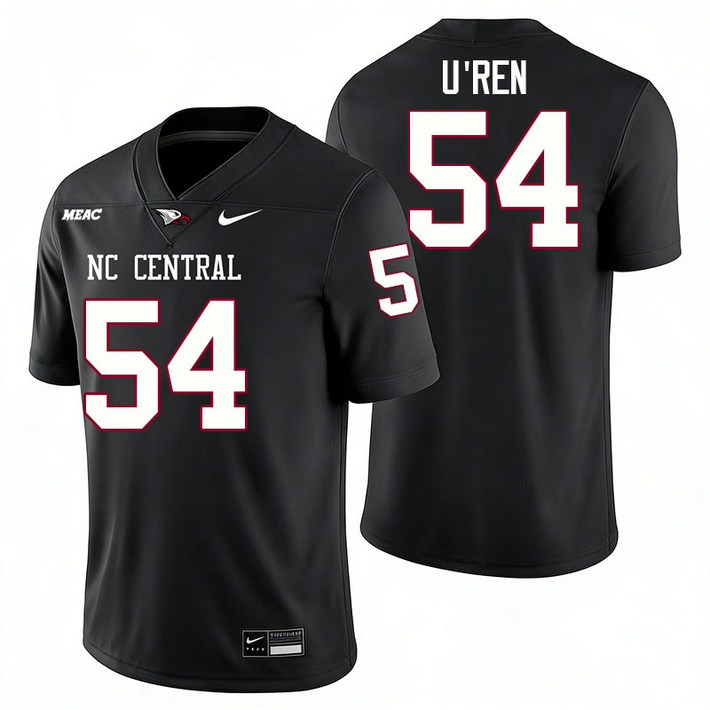 North Carolina Central Eagles #54 Max U'Ren College Football Jerseys,Uniforms Stitched-Black